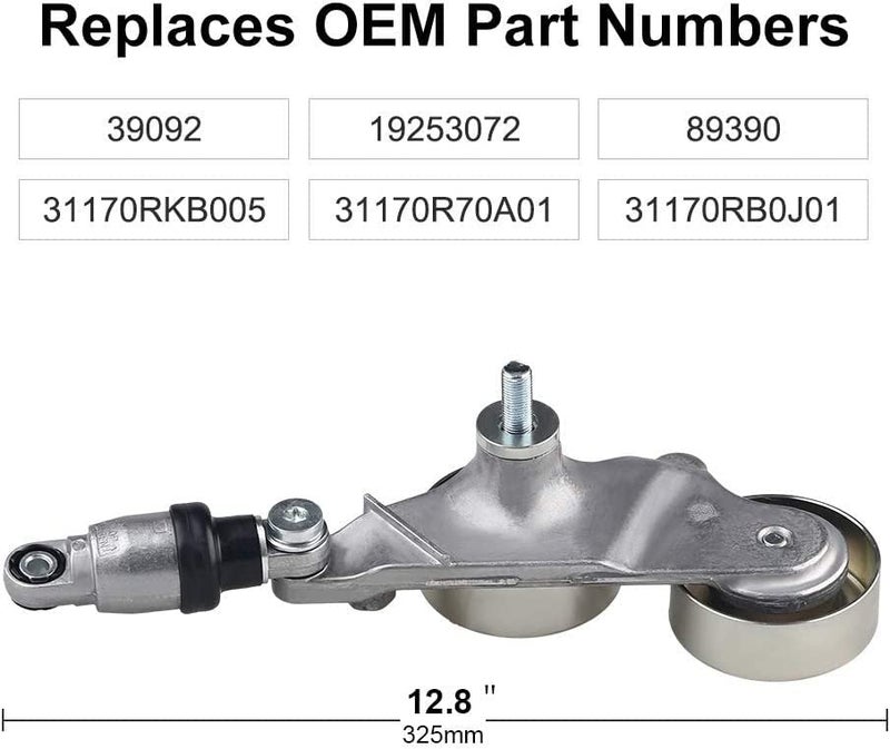 doiplent [فقط لـ V6] شداد حزام Doiplent 39092 مع مجموعة بكرة لـ 2005-10 Honda Odyssey لـ 2006-11 Honda Pilot (06-08 FWD) لـ 2010 Honda Accord Crosstour لـ 08-10 Honda Accord مع مثبط على الموتر - Image 3
